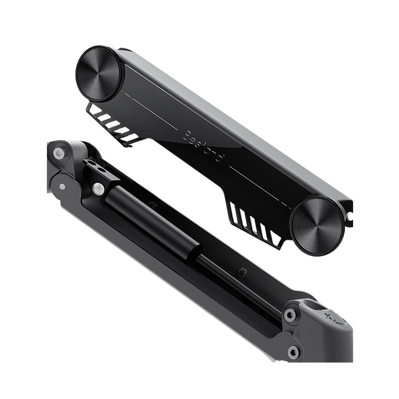 How can the cable management design of a computer monitor stand optimize space?