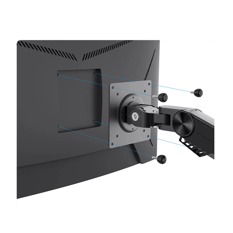 How can the cable management design of a computer monitor stand optimize desktop tidiness?