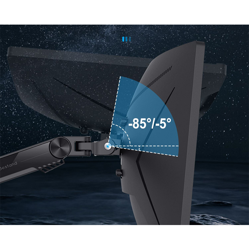 How does the rotation function of a computer monitor stand work?